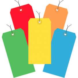 Global Industrial Shipping Tag Pre Wired#6, 6-1/4"L x 3-1/8"W, Assorted Colors, 1000/Pk