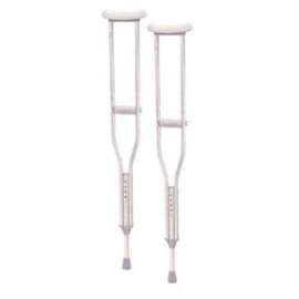 Aluminum Walking Crutches with Underarm Pad and Handgrip, Youth, 1 Pair
