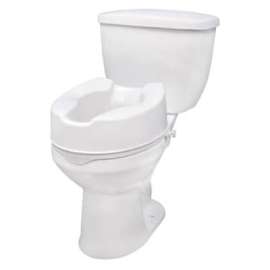 Drive Medical 12066 Raised Toilet Seat with Lock, Standard Seat, 6" Height