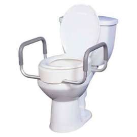 Drive Medical 12402 Premium Toilet Seat Riser with Removable Arms, Fits Standard Toilets