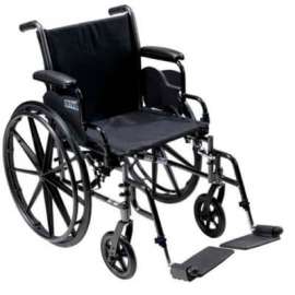 20" Cruiser III Wheelchair, Flip Back Detachable Full Arms, Swing-away Footrests