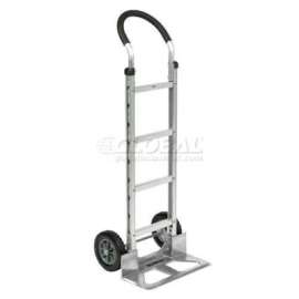 Global Industrial Aluminum Hand Truck - Curved Handle - Mold-On Rubber Wheels