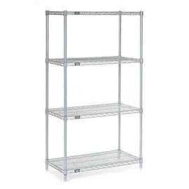 Nexel Shelving Wire Shelving Starter Unit, 30"W x 14"D x 54"H