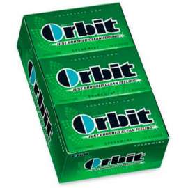 Wrigley Orbit Chewing Gum, Spearmint, 14 Pieces/Pack, 12/Box