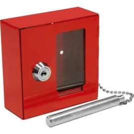 Barska Breakable Emergency Key Box with Attached Hammer B Style, 3-15/16"W x 1-9/16"D x 3-15/16"H