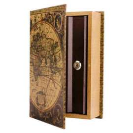 Barska Antique Map Diversion Book Lock Box With Keyed Lock CB12480 10-3/4" x 7" x 2-3/4"