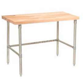 Global Industrial 60 x 30 Maple Butcher Block Square Edge Workbench with SS Legs