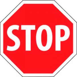 NMC TM81H Traffic Sign, Stop Sign, 30" X 30", White/Red