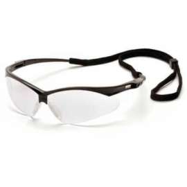 Pmxtreme; Safety Glasses Clear Anti-Fog Lens , Black Frame & Cord
