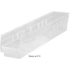 Plastic Nesting Storage Shelf Bin QSB803 4-3/8"W x 17-7/8"D x 8"H Clear