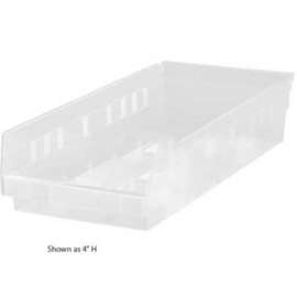 Plastic Nesting Storage Shelf Bin QSB804 6-5/8"W x 17-7/8"D x 8"H Clear