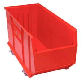 Quantum Mobile Hulk Plastic Stacking Bin, 16-1/2"W x 35-7/8"D x 17-1/2"H, Red