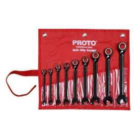 Proto JSCVT-9S 9 Piece Full Polish Combination Reversible Ratcheting Wrench Set - 12 Point