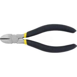 STANLEY 84-104 Diagonal Cutting Plier, 5-3/4 in OAL, 1/3 in Cutting Capacity, Black Handle, Double Dipped Handle