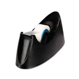 Desktop Tape Dispenser, 1" Core, Weighted Nonskid Base, Black