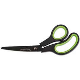Universal One Industrial Scissors, 8" Length, Bent, Black Carbon Coated Blades, Black/Blue
