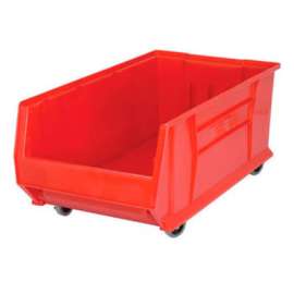 Quantum Mobile Hulk Plastic Stacking Bin, 16-1/2"W x 29-7/8"D x 11"H, Red