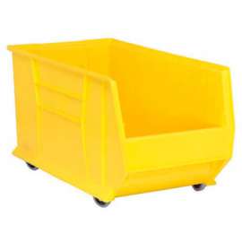 Quantum Mobile Hulk Plastic Stacking Bin, 16-1/2"W x 29-7/8"D x 15"H, Yellow