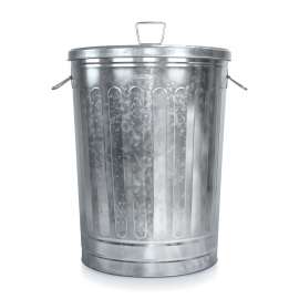Plexon Metal Trash Can with Lid Outdoor 31 Gallon Galvanized Trash Can with Lid and Handles Round Silver