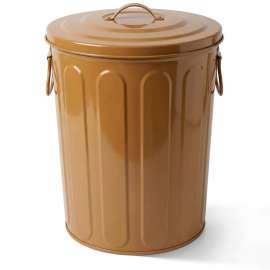 Plexon 5 Gallon Small Metal Trash Can with Lid Outdoor Galvanized Steel Bucket with Lid 5 Gal Storage Can for Dog Food Bird Seed Storage Container Rodent Pet Proof, Copper