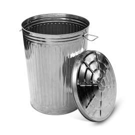 20-Gallon Galvanized Steel Round Fire Resistant Trash Can