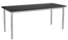 NPS - Steel Series Gray 72"L x 30"W x 22.25" to 37.25"H Science Table with Chemical Resistant Top