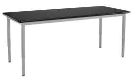 NPS - Steel Series Gray 72"L x 30"W x 22.25" to 37.25"H Science Table with HPL Top