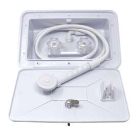 WHITE UTL SHWR BOX W/LOCK