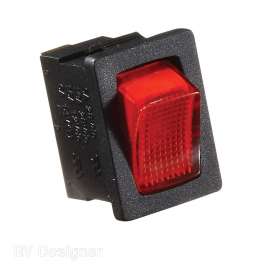 20A BLACK W/RED ROCKER SW