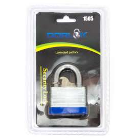 2" (50mm) Standard Shackle Laminated Padlock, Brass Cylinder with 2 Keys