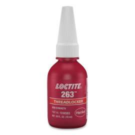 263 High Strength Red Threadlocker, 10 mL, 1 in Thread, Bottle
