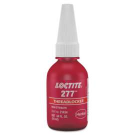 277 Threadlockers, High Strength, 10 mL, 1 1/2 in Thread, Red