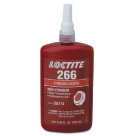 266 Threadlockers,High Strength/High Temperature,250 mL,3/4 in Thread,Red-Orange