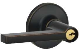 Schlage Dexter J Series J54 SOL 716 Entry Door Lock, 3 Grade, Alike Key, Zinc, Aged Bronze, Solstice Lever Handle