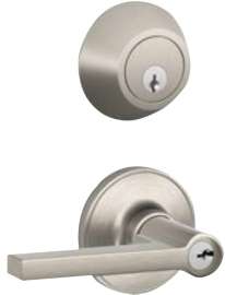 Dexter JC60VSOL619 Deadbolt Lock Combo, Grade 3 Grade, Lever Handle, Keyed Key, Satin Nickel, 2-3/8, 2-3/4 in Backset
