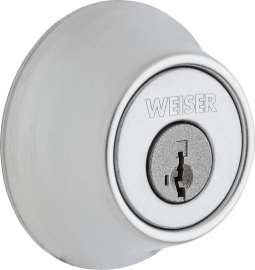 Weiser Elements Series 9GDC94710-060 Deadbolt, 3 Grade, Satin Chrome, 2-3/8 to 2-3/4 in Backset