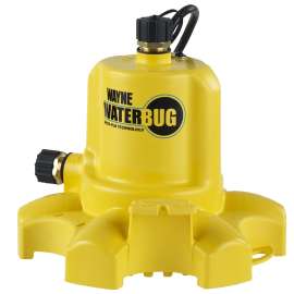 WAYNE WWB Series 57731-WYN1 Utility Pump, 4.8 A, 120 V, 1/6 hp, 3/4 in Outlet, 1350 gal/hr Max Head, 1010 gph