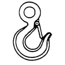 DYNALINE 66147 Hoist Hook, 1-1/2 ton Working Load, Carbon Steel, Enamel Painted