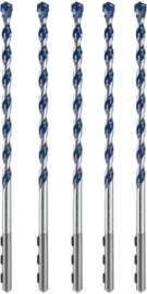 Bosch HCBG0605T Hammer Drill Bit Set, 1/4 in Dia, 6 in OAL, Milled Flute, 1/4 in Dia Shank, Hex Shank