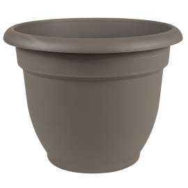 Bloem Ariana AP0660 Self-Watering Planter, 6 in Dia, 6-1/2 in W, Round, Plastic, Peppercorn