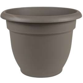 Bloem Ariana AP1260 Self-Watering Planter, 12 in Dia, 13 in W, Round, Plastic, Peppercorn