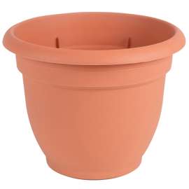 Bloem 20-56116 Self-Watering Planter, 16 in Dia, 17-3/4 in W, Round, Plastic, Terra Cotta