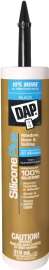 DAP Silicone Plus 73356 Window and Door Sealant, Black, 40 to 120 deg F, 319 mL Cartridge
