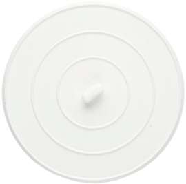 Plumb Pak PP820-14 Sink Stopper, Flat Suction, Rubber, White, Polished Chrome, For: Sink, Shower or Tub