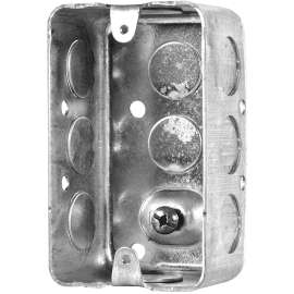 HUBBELL 1110BAR Utility Box, 10 -Knockout, 1/2 in Knockout, Metal, Screw Mounting