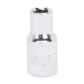 Vulcan MT6482251 Drive Socket, 7/32 in Socket, 1/4 in Drive, 6-Point, Chrome Vanadium Steel, Chrome
