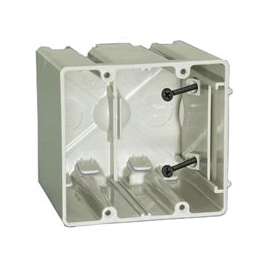 SLIDERBOX SB-2 Electrical Box, 2 -Gang, 4 -Outlet, 2 -Knockout, 1/2 in Knockout, Polycarbonate, Beige/Tan