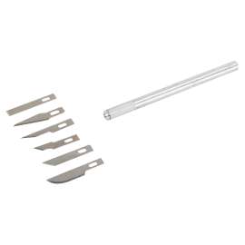 Vulcan JL71220 Hobby Knife Set, High Carbon Steel Blade, Silver Handle