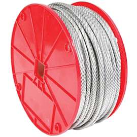 BARON 695945 Cable, 1/8 to 3/16 in Dia, 250 ft L, Galvanized/Vinyl-Coated