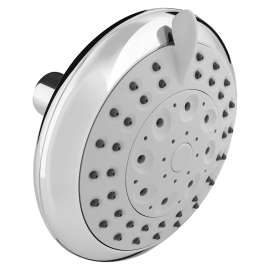 Plumb Pak K703CP Shower Head, Round, 1.8 gpm, 5-Spray Function, Polished Chrome, 4-3/4 in Dia